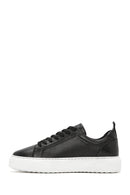 Erkek Siyah Bağcıklı Deri Sneaker | Derimod Erkek Siyah Bağcıklı Deri Sneaker | Derimod