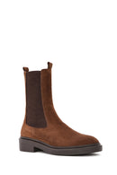 Women's Brown Suede Leather Chelsea Boots | Derimod Women's Brown Suede Leather Chelsea Boots | Derimod