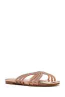 Women's Pink Stone Slippers | Derimod Women's Pink Stone Slippers | Derimod