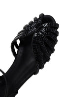 Women's Black Ankle Strap Stone Sandals | Derimod Women's Black Ankle Strap Stone Sandals | Derimod
