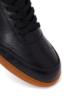Male Black Lace-up Leather Sneaker | Derimod Male Black Lace-up Leather Sneaker | Derimod