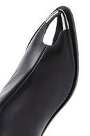 Women's Black Leather Heeled Classic Boots | Derimod Women's Black Leather Heeled Classic Boots | Derimod
