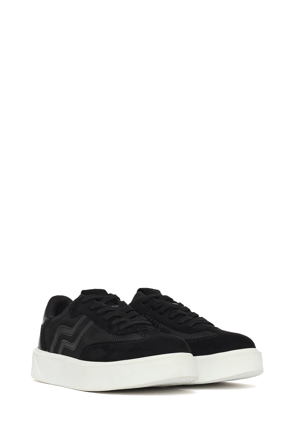 Kadın Siyah Bağcıklı Sneaker