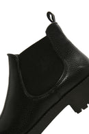 Women's Black Leather Casual Short Chelsea Boots | Derimod Women's Black Leather Casual Short Chelsea Boots | Derimod