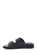 Women's Black Double Buckle Slippers | Derimod Women's Black Double Buckle Slippers | Derimod