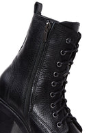 Kadın Siyah Deri Topuklu Postal Bot | Derimod Kadın Siyah Deri Topuklu Postal Bot | Derimod