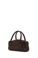 Woman Brown Long Strap Snake Print Shoulder Bag | Derimod Woman Brown Long Strap Snake Print Shoulder Bag | Derimod