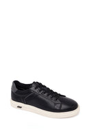 Erkek Siyah Bağcıklı Deri Sneaker | Derimod Erkek Siyah Bağcıklı Deri Sneaker | Derimod