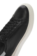 Men's Black Lace-up Thick-Sole Leather Sneaker | Derimod Men's Black Lace-up Thick-Sole Leather Sneaker | Derimod