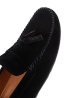 Men's Black Tasseled Suede Leather Casual Loafer | Derimod Men's Black Tasseled Suede Leather Casual Loafer | Derimod