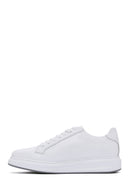 Erkek Beyaz Bağcıklı Deri Sneaker | Derimod Erkek Beyaz Bağcıklı Deri Sneaker | Derimod