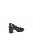 Geox Women's Black Pheby 50 Leather Thick Heeled Shoes | Derimod Geox Women's Black Pheby 50 Leather Thick Heeled Shoes | Derimod