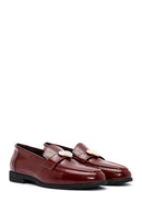 Women's Burgundy Accessory Detailed Leather Masculine Loafer | Derimod Women's Burgundy Accessory Detailed Leather Masculine Loafer | Derimod
