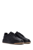 Erkek Siyah Bağcıklı Deri Sneaker | Derimod Erkek Siyah Bağcıklı Deri Sneaker | Derimod