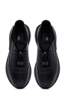 Male Black Lace-Up Thick-Soled Leather Casual Sneaker | Derimod Male Black Lace-Up Thick-Soled Leather Casual Sneaker | Derimod