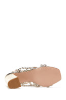 Women's Gold Leather Thick Heeled Sandals | Derimod Women's Gold Leather Thick Heeled Sandals | Derimod