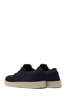 Erkek Lacivert Bağcıklı Süet Deri Sneaker | Derimod Erkek Lacivert Bağcıklı Süet Deri Sneaker | Derimod