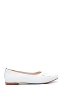 Women's White Leather Casual Ballerinas | Derimod Women's White Leather Casual Ballerinas | Derimod