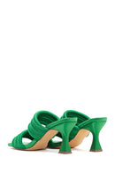 Women's Green Heeled Slippers | Derimod Women's Green Heeled Slippers | Derimod