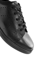 Erkek Siyah Bağcıklı Deri Sneaker | Derimod Erkek Siyah Bağcıklı Deri Sneaker | Derimod