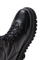 Women's Black Leather Flat Boots | Derimod Women's Black Leather Flat Boots | Derimod