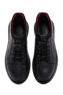 Erkek Siyah Bağcıklı Deri Sneaker | Derimod Erkek Siyah Bağcıklı Deri Sneaker | Derimod