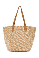 Women's Mink Straw Shoulder Bag | Derimod Women's Mink Straw Shoulder Bag | Derimod