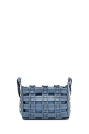 Woman Blue Long Strap Knitted Crossbody Bag | Derimod Woman Blue Long Strap Knitted Crossbody Bag | Derimod