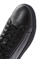 Erkek Siyah Bağcıklı Deri Sneaker | Derimod Erkek Siyah Bağcıklı Deri Sneaker | Derimod
