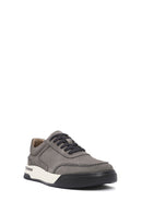 Erkek Gri Bağcıklı Nubuk Deri Sneaker | Derimod Erkek Gri Bağcıklı Nubuk Deri Sneaker | Derimod