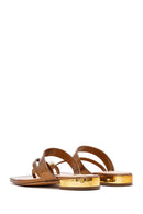 Women's Bronze Stone Metallic Slippers | Derimod Women's Bronze Stone Metallic Slippers | Derimod