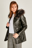 Dalia Women's Leather Jacket | Derimod Dalia Women's Leather Jacket | Derimod
