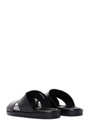 Men's Black Leather Slippers | Derimod Men's Black Leather Slippers | Derimod