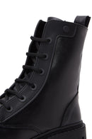 Women's Black Zippered Leather Boots | Derimod Women's Black Zippered Leather Boots | Derimod