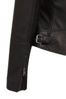 Prima Woman Black Short Leather Jacket | Derimod Prima Woman Black Short Leather Jacket | Derimod