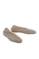 Women's Beige Stoned Leather Ballerinas | Derimod Women's Beige Stoned Leather Ballerinas | Derimod
