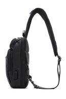 D-Pack Men's Black Technological Fabric Crossbody Bag | Derimod D-Pack Men's Black Technological Fabric Crossbody Bag | Derimod