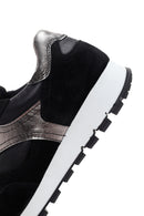 Kadın Siyah Süet Deri Detaylı Sneaker | Derimod Kadın Siyah Süet Deri Detaylı Sneaker | Derimod