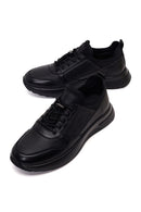 Erkek Siyah Bağcıklı Kalın Tabanlı Deri Sneaker | Derimod Erkek Siyah Bağcıklı Kalın Tabanlı Deri Sneaker | Derimod