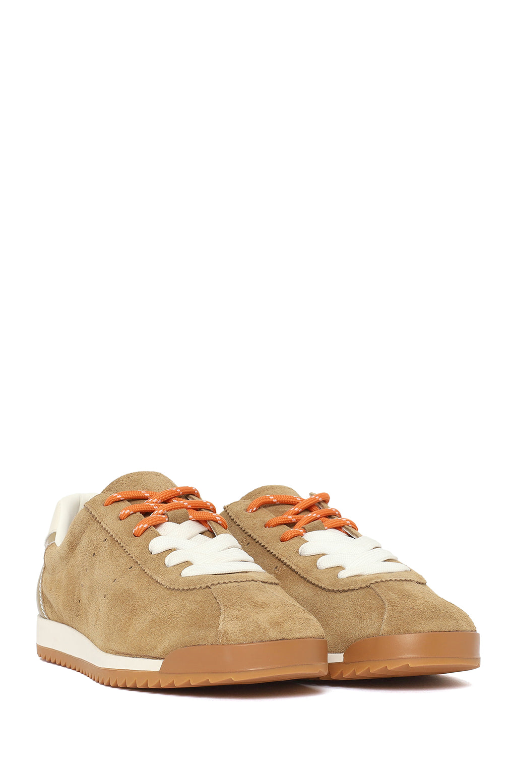 Kadın Bej Bağcıklı Süet Deri Sneaker