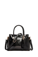Women's Black Long Strap Crocodile Handbag | Derimod Women's Black Long Strap Crocodile Handbag | Derimod