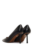 Women's Black Thin Heeled Leather Stiletto | Derimod Women's Black Thin Heeled Leather Stiletto | Derimod