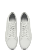 Men's White Lace-up Leather Sneaker | Derimod Men's White Lace-up Leather Sneaker | Derimod