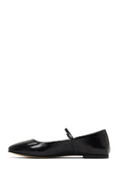 Women's Black Buckled Patent Leather Ballet Flat | Derimod Women's Black Buckled Patent Leather Ballet Flat | Derimod