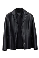 Helen Women's Black Leather Jacket | Derimod Helen Women's Black Leather Jacket | Derimod