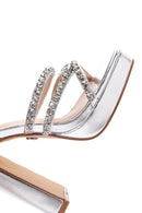 Women's Silver Stone High Heel Sandals | Derimod Women's Silver Stone High Heel Sandals | Derimod