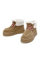 Woman Tan Thick-Soled Suede Leather Teddy Bot | Derimod Woman Tan Thick-Soled Suede Leather Teddy Bot | Derimod