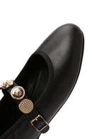 Women's Black Buckle Leather Ballerinas | Derimod Women's Black Buckle Leather Ballerinas | Derimod