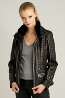 Anabella Women's Leather Jacket | Derimod Anabella Women's Leather Jacket | Derimod
