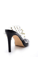 Women's Studded Detailed Heeled Slippers | Derimod Women's Studded Detailed Heeled Slippers | Derimod